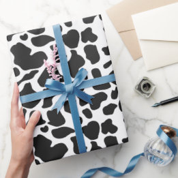 Papier Cadeau Cow Spots Ferme noire et blanche