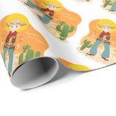 Papier Cadeau Cowboy à l'ouest (Coin rond)