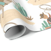 Papier Cadeau Cowboy Baby Boy Douche (Coin rond)