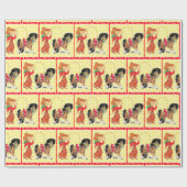 Papier Cadeau Cowboy De L'Ouest Avec Cheval Et Corde (Plat)