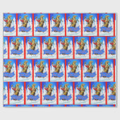 Papier Cadeau Cowboy occidental sur le Joyeux Noël de cheval (Plat)