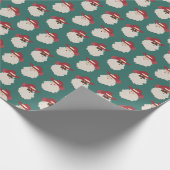 Papier Cadeau Cowboy Père Noël sur vert foncé (Coin)