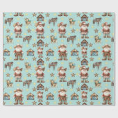 Papier Cadeau Cowboy Santa  (Plat)