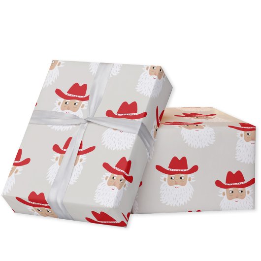 Papier Cadeau Cowboy Santa Claus Christmas