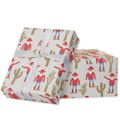 Papier Cadeau Cowboy Santa Claus Christmas