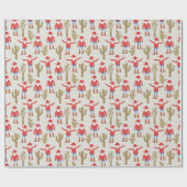 Papier Cadeau Cowboy Santa Claus Christmas (Plat)