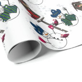 Papier Cadeau Cowboy Snowmen Christmas (Coin rond)