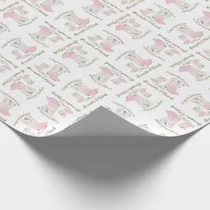 Papier Cadeau Cowgirl Baby shower Pays Western Rose Girl