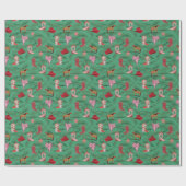 Papier Cadeau Cowgirl Christmas yeehaw Wrapper Paper (Plat)