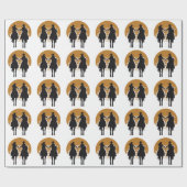 Papier Cadeau Cowgirl et Cowboy (Plat)