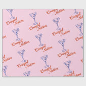 Papier Cadeau Cowgirl Martini Hand-Drawn Pink Gift (Plat)