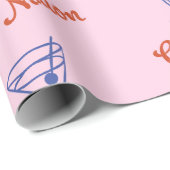 Papier Cadeau Cowgirl Martini Hand-Drawn Pink Gift (Coin rond)