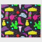 Papier Cadeau cowgirl noire (Plat)