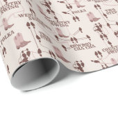 Papier Cadeau Cowgirl Two Step (Coin rond)