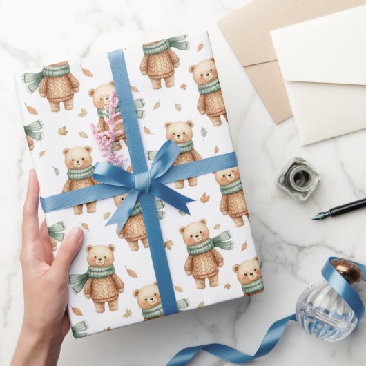Papier Cadeau Cozy Autumn Teddy Bear Nursery (Cadeaux)