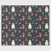 Papier Cadeau Cozy Christmas Pattern Reindeer Polar Bear Wrap (Plat)