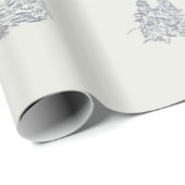 Papier Cadeau Cozy New England Christmas house with festive rein (Coin rond)