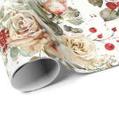 Papier Cadeau Cozy Vintage Christmas Pattern (Coin rond)