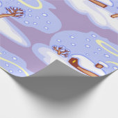 Papier Cadeau Cozy Winter Cabin in Snow Frosty Landscape (Coin)