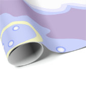 Papier Cadeau Cozy Winter Cabin in Snow Frosty Landscape (Coin rond)