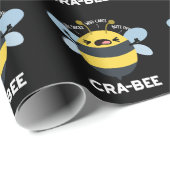 Papier Cadeau Cra-bee Funny Crabby Bee Pun Dark BG (Coin rond)