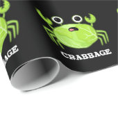 Papier Cadeau Crabbage Funky Chou Crabe Pun Dark BG (Coin rond)