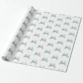 Papier Cadeau Crabe aquarelle côtier (Déroulé)
