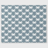 Papier Cadeau Crabe blanc bleu bleu marine (Plat)