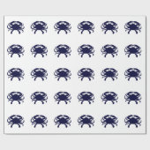 Papier Cadeau Crabe bleu foncé (Plat)