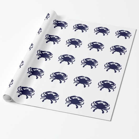 Papier Cadeau Crabe bleu foncé (Déroulé)