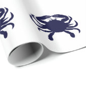 Papier Cadeau Crabe bleu foncé (Coin rond)