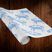 Papier Cadeau crabe bleu vintage