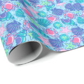 Papier Cadeau Crabe coquille de la plage de Preppal (Coin rond)