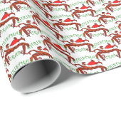 Papier Cadeau Crabe côtier de crabe de crabe de Noël de (Coin rond)