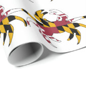 Papier Cadeau Crabe de drapeau du Maryland (Coin rond)