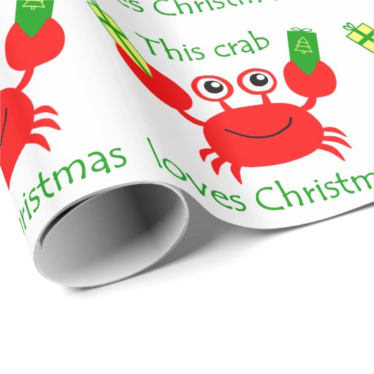 Papier Cadeau Crabe de Noël (Coin rond)