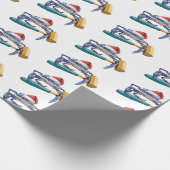Papier Cadeau Crabe de père Noël avec papier d'emballage de Noël (Coin)