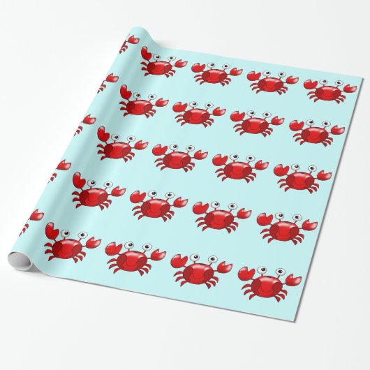 Papier Cadeau Crabe de rouge de bande dessinée (Déroulé)