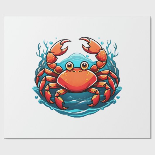 Papier Cadeau crabe-drole (Plat)