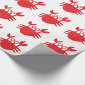 Papier Cadeau Crabe, rouge, bande dessinée, mignonne (Coin)