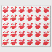Papier Cadeau Crabe, rouge, bande dessinée, mignonne (Plat)