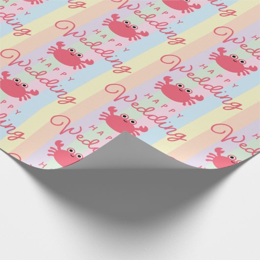 Papier Cadeau Crabes Mignons Douce Vie Marine Animaux Mariage d' (Coin)