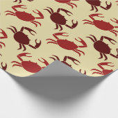 Papier Cadeau Crabes rouges à la crème (Coin)