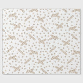 Papier Cadeau Crackers de Noël Gold Toile (Plat)