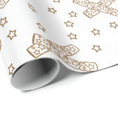 Papier Cadeau Crackers de Noël Gold Toile (Coin rond)