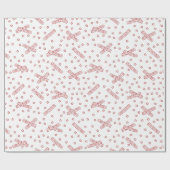 Papier Cadeau Crackers de Noël Toile rouge (Plat)