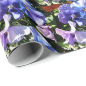 Papier Cadeau Craft de fleur de pensée violette ou (Coin rond)