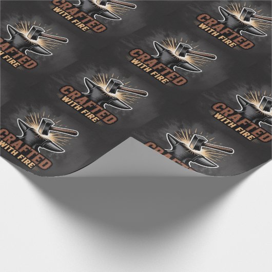 Papier Cadeau Crafted With Fire – Rustic Artisan Sticker (Coin)