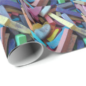 Papier Cadeau craie colorée regroupée (Coin rond)