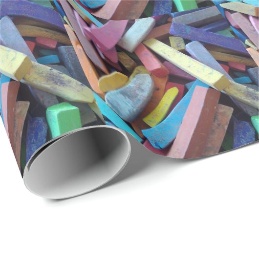 Papier Cadeau craie colorée regroupée (Coin rond)